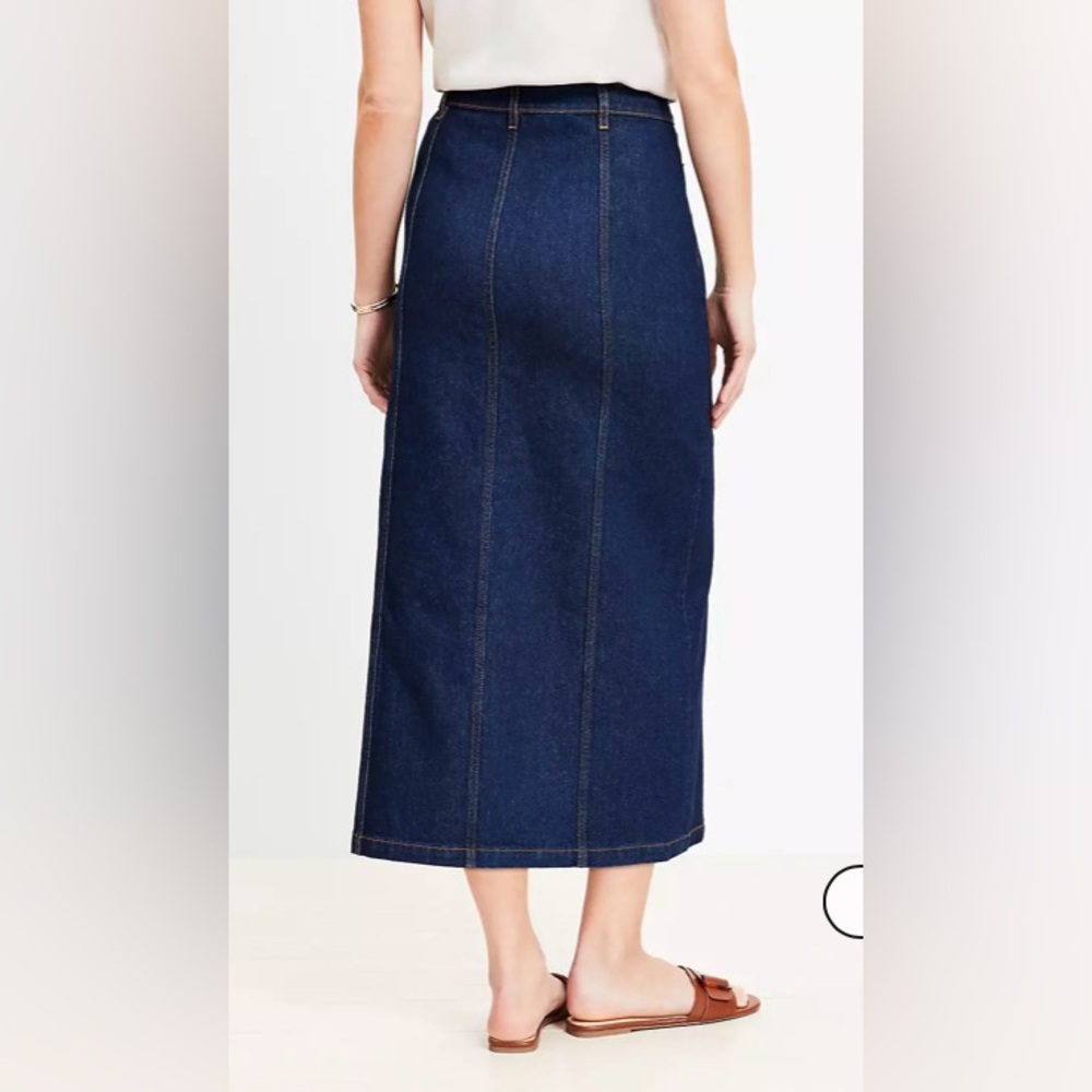 LOFT Denim Pocket Midi Skirt - Picture 2 of 6